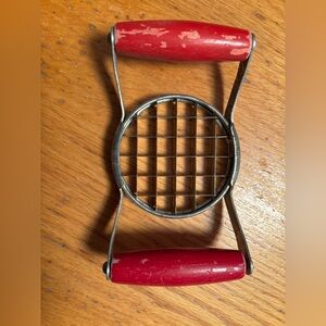 VTG French fry cutter, Red wood Handles, Tala, England